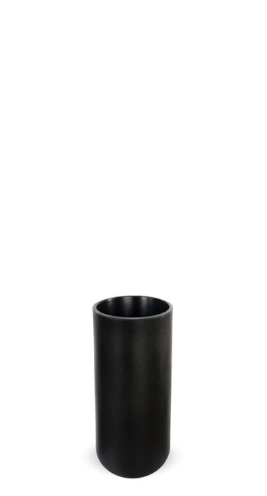 Vysoký dizajnový plastový kvetináč do exteriéru v čiernej farbe