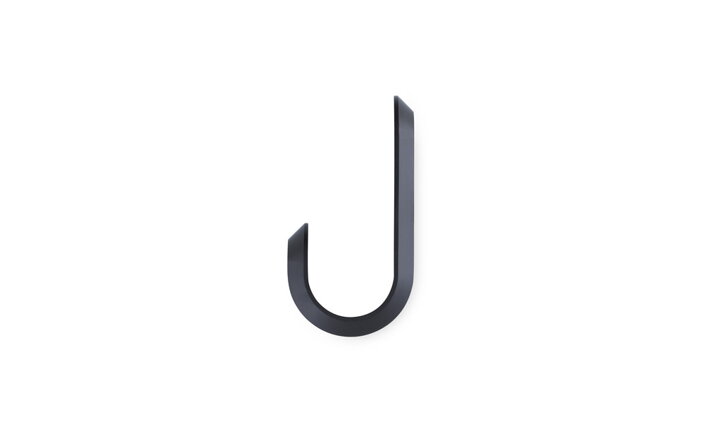 Matný čierny háčik Curve Mini v tvare písmena "j"