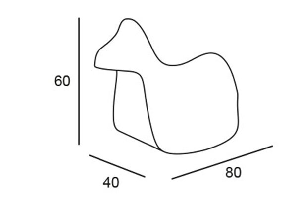 Technický nákres 3D rozmery hojdacieho poníka