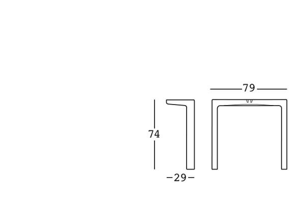 Technický nákres 2D rozmery jedálenského stola Chloé
