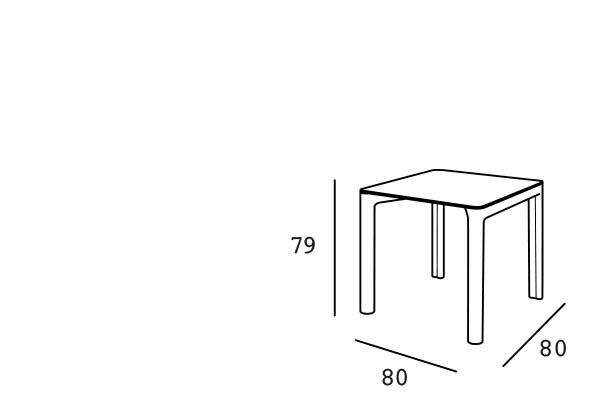 Technický nákres 3D rozmery jedálenského stola Chloé