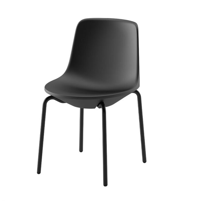 Dizajnová vonkajšia stolička v čiernom prevedení s čiernymi nohami