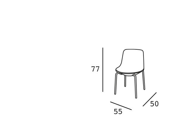 Technický nákres 3D rozmery stoličky Planet