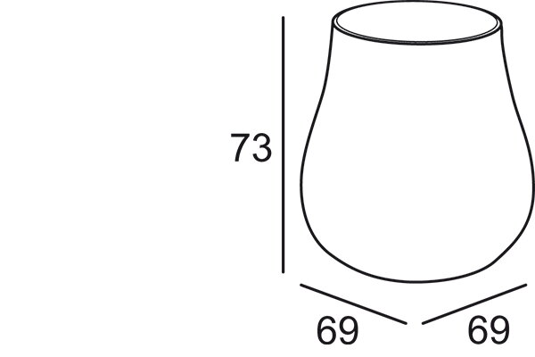 Technický nákres 3D rozmery viacúčelového kvetináča Drop