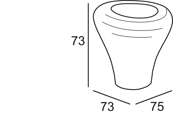 Technický nákres 3D rozmery viacúčelového kvetináča Tambo