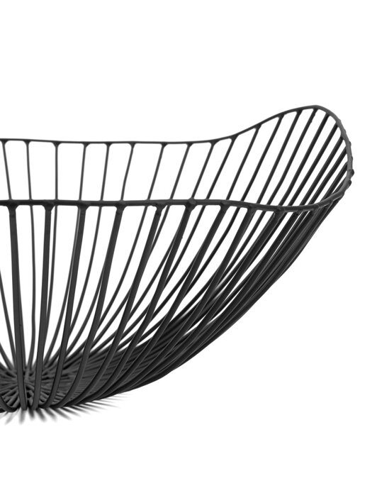 Dizajnový ručne pletený čierny košík z mäkkého železa