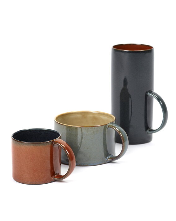 Keramické šálky na espresso, kávu a čaj s farebnou glazúrou