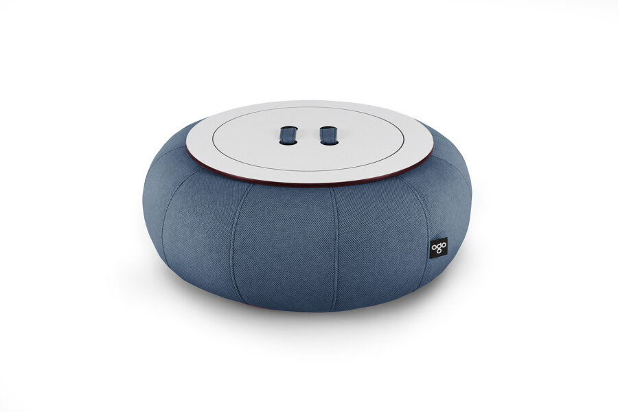 Stolík Don Out v kvalite látky 3D Agora a farebnom prevedení Petrol Blue.
