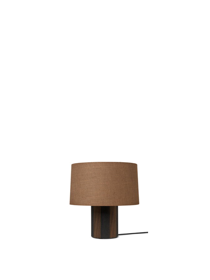 Okrúhle textilné tienidlo na stolovú lampu v škoricovej farbe