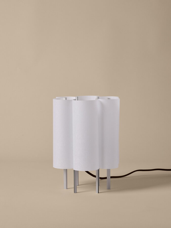 Stolová lampa Boe – strieborná/prírodná