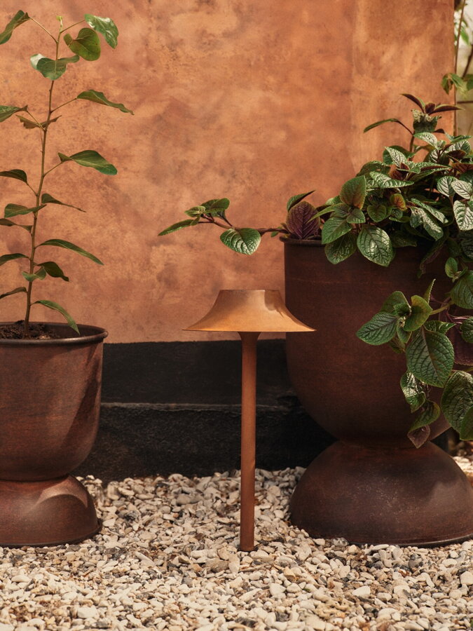 Hourglass virágcserép, közepes – rozsda