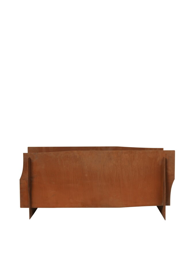 Exteriérový kvetináč Lapel Planter Rust v tvare obdĺžnika z ocele Corten.
