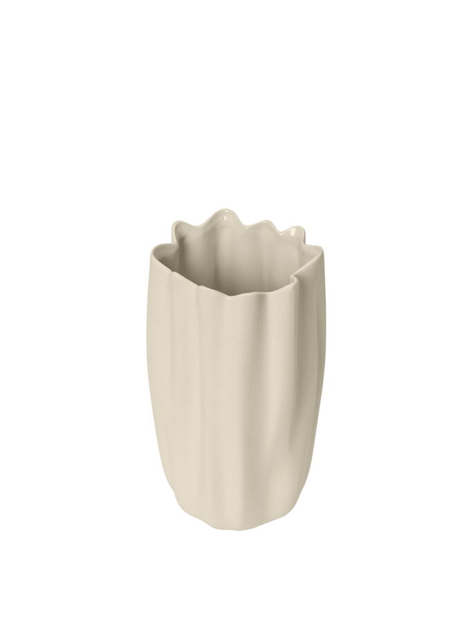 Kameninová váza Nium vo farebnom prevedení off-white s kombináciou lesklej a matnej glazúry.