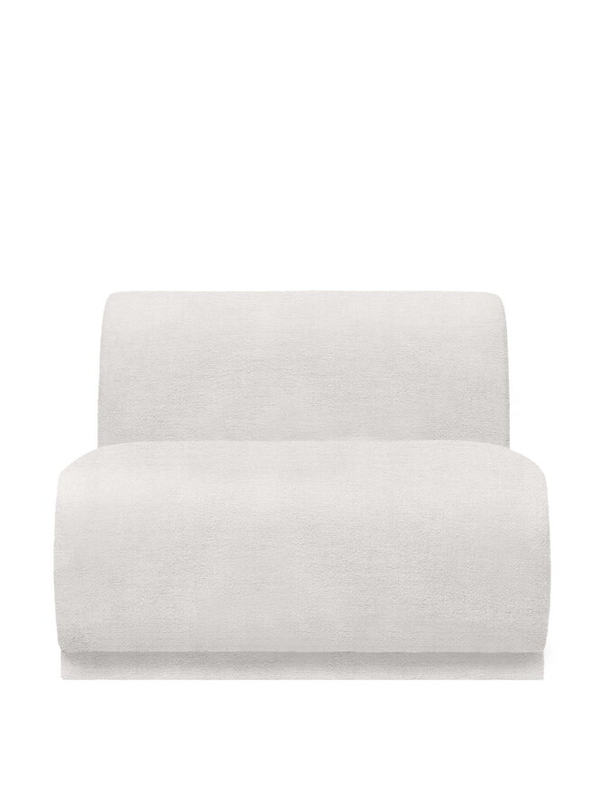 Centrálny modul Rico v čalúnení Bouclé vo farebnom prevedení off-white.