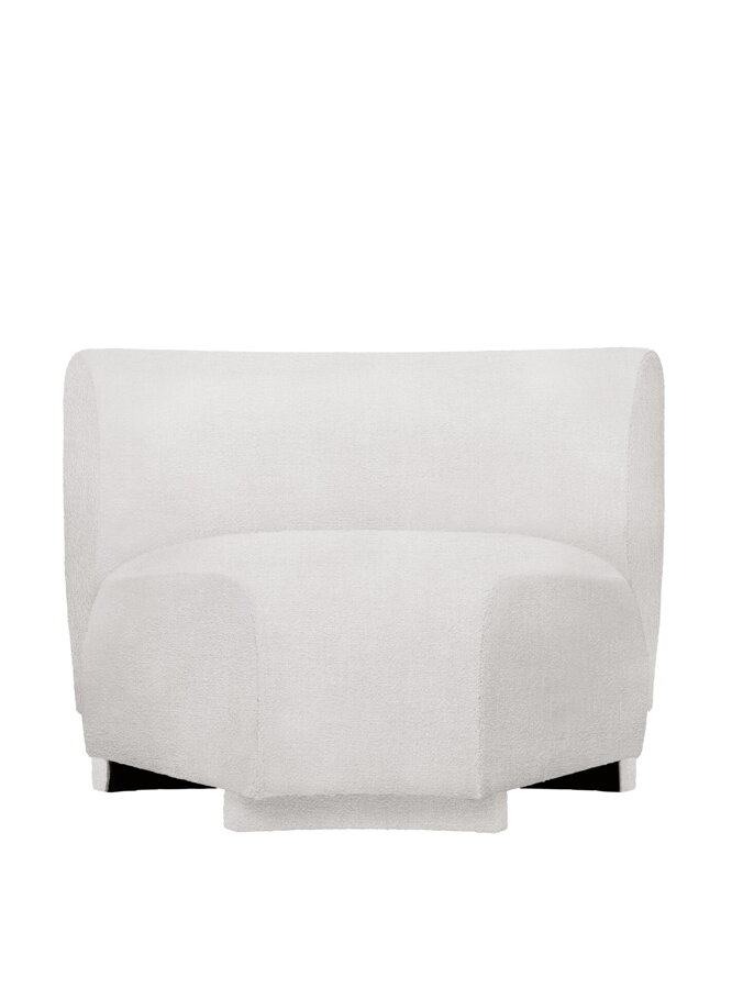 Úzky spojovací rohový modul Rico Bouclé vo farebnom prevedení off-white.