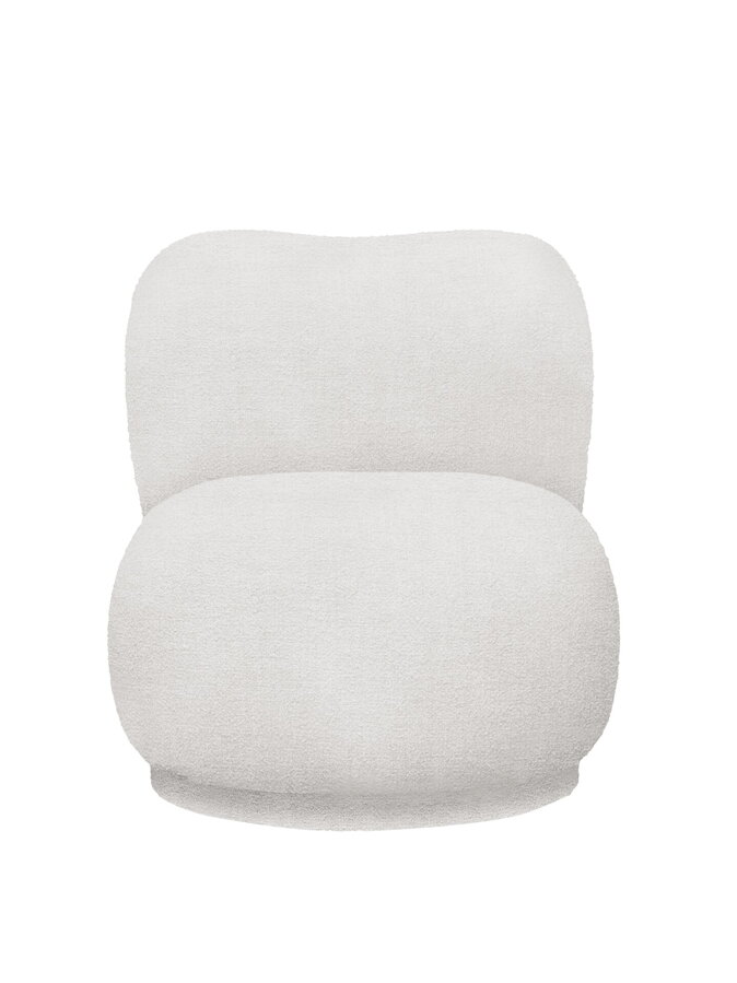 Luxusné otočné kreslo Rico Piccolo Bouclé vo farebnom prevedení off-white.