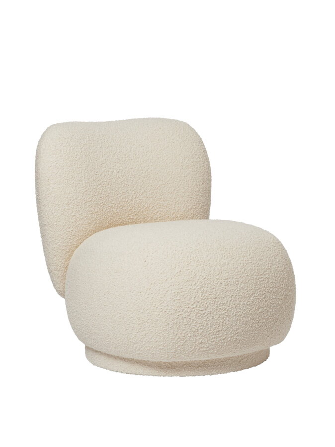 Luxusné otočné kreslo Rico Piccolo Rico Nordic Bouclé vo farebnom prevedení off-white.