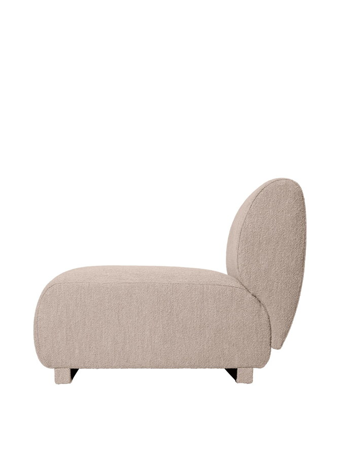 Prírodný koncový otvorený modul Rico v čalúnení Soft Bouclé.