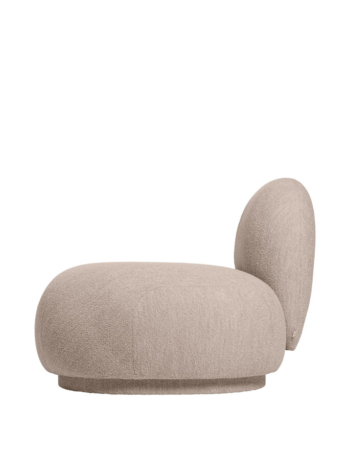 Koncový otvorený modul Rico v prírodnom čalúnení Soft Bouclé.