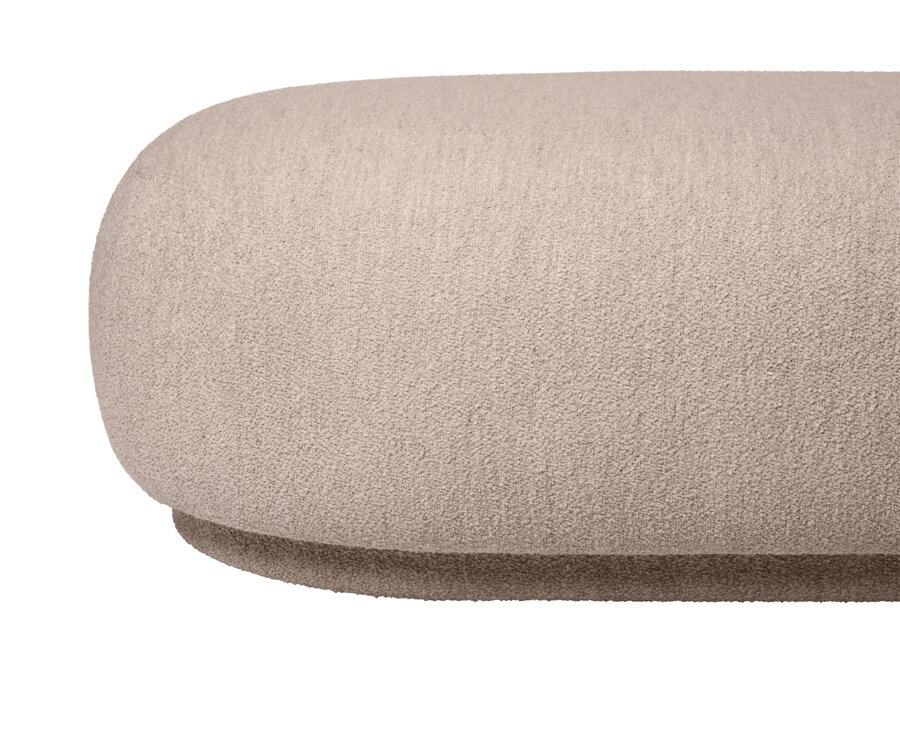 Dizajnový ottoman Rico Soft Bouclé v prírodnej farbe