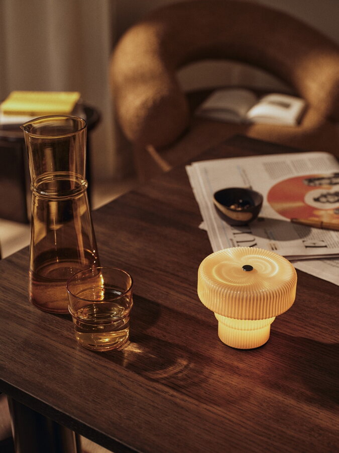 Prenosná lampa Ripple Oat – béžová