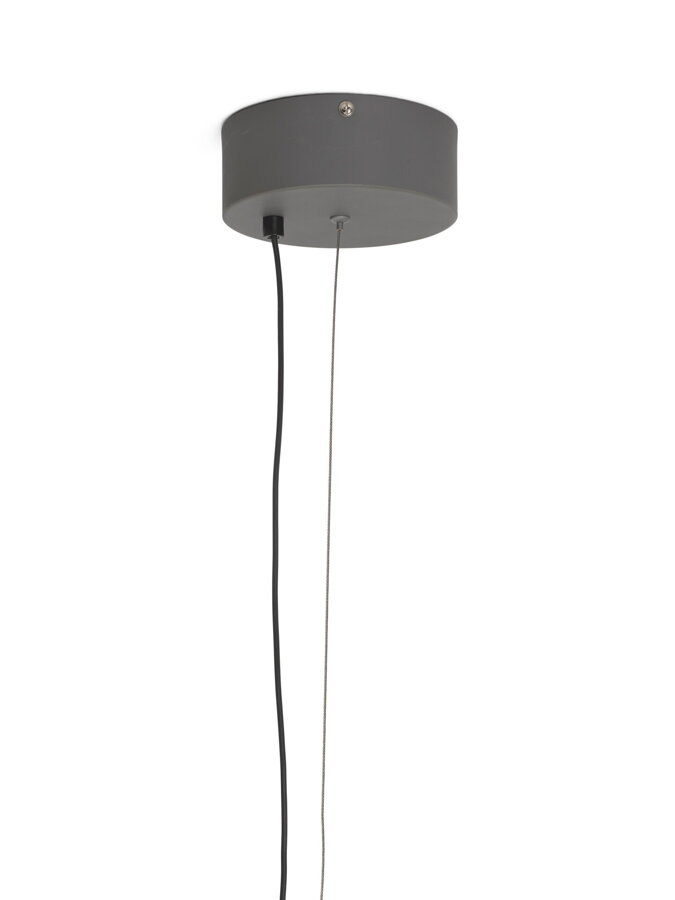 Stropná konzola lampy spolu s káblom a oceľovým drôtom, ktoré sú súčasťou balenia.