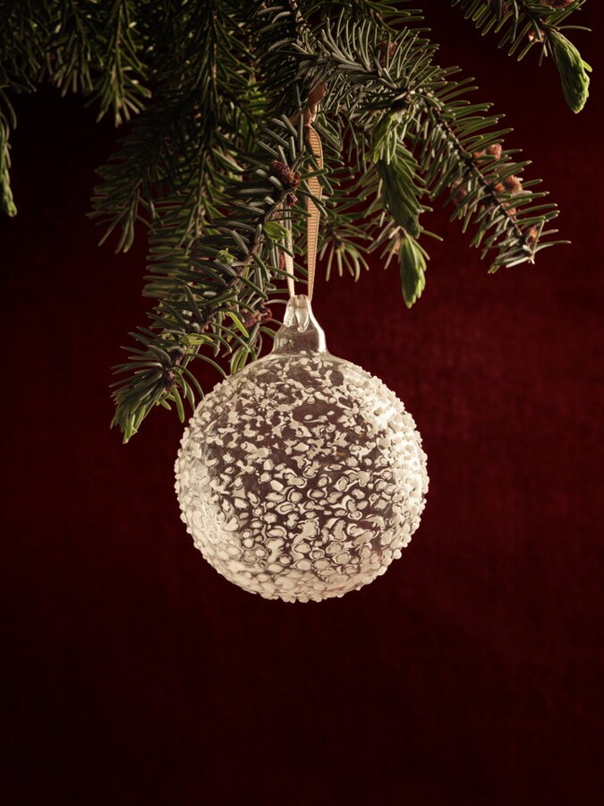 Flurry Glass Baubles karácsonyi díszek, White, L, 3 db-os szett – fehér