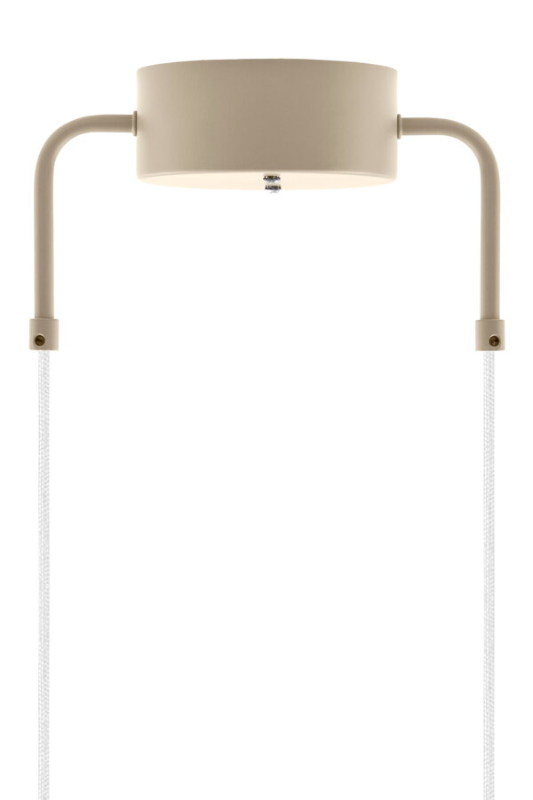 Béžová kovová stropná krytka závesnej lampy Curve 50.