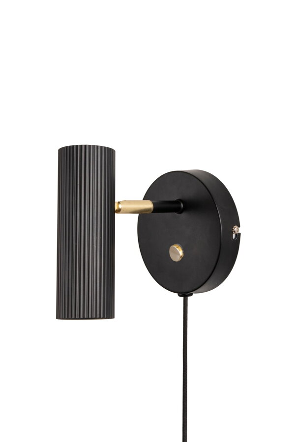 Čierna polohovateľná kovová nástenná lampa Hubble.