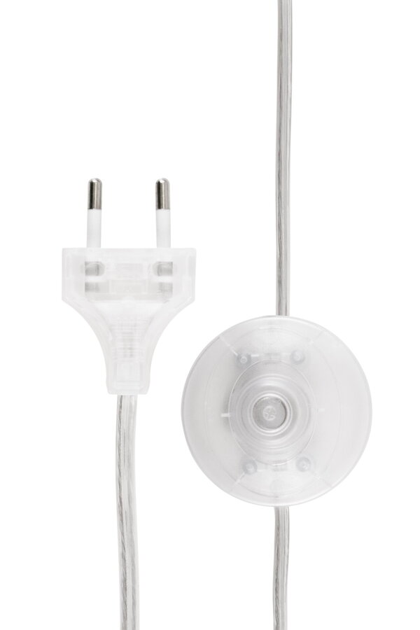 2 m dlhý číry kábel so zástrčkou a vypínačom k stojanovej lampe Iris.
