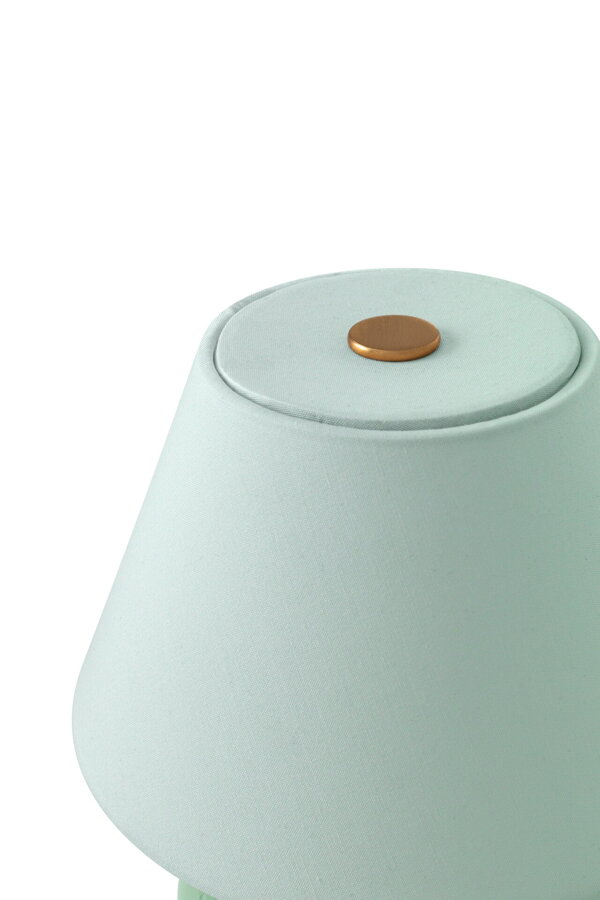 Detail na svetlozelené tienidlo lampy Iris.