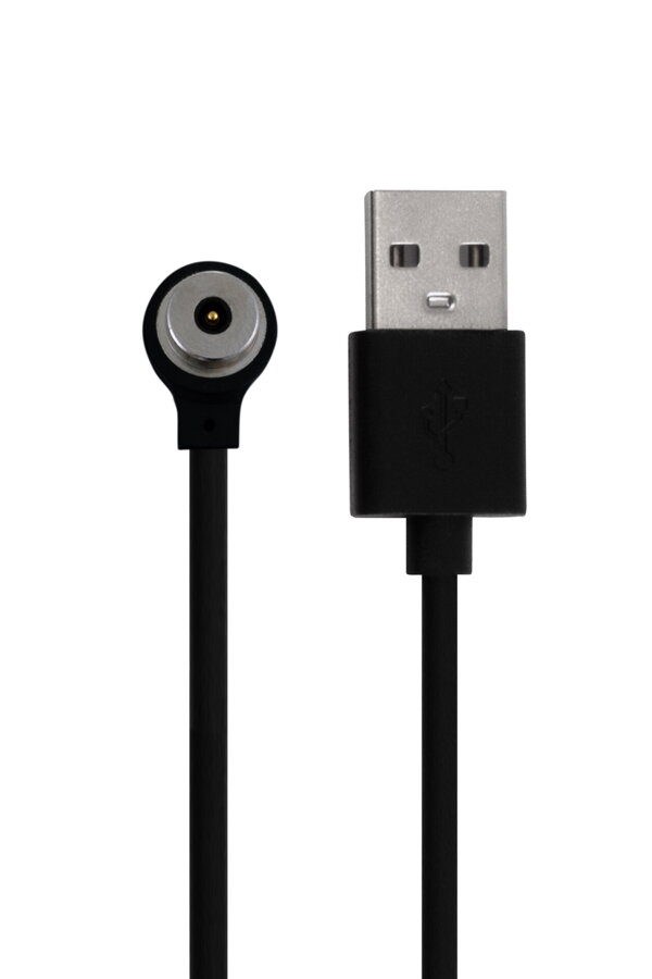 Čierny USB napájací kábel na prenosnú lampu.