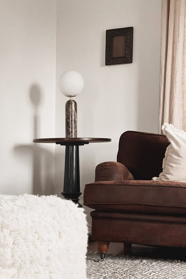 Stolová lampa Torrano – hnedá/mramor