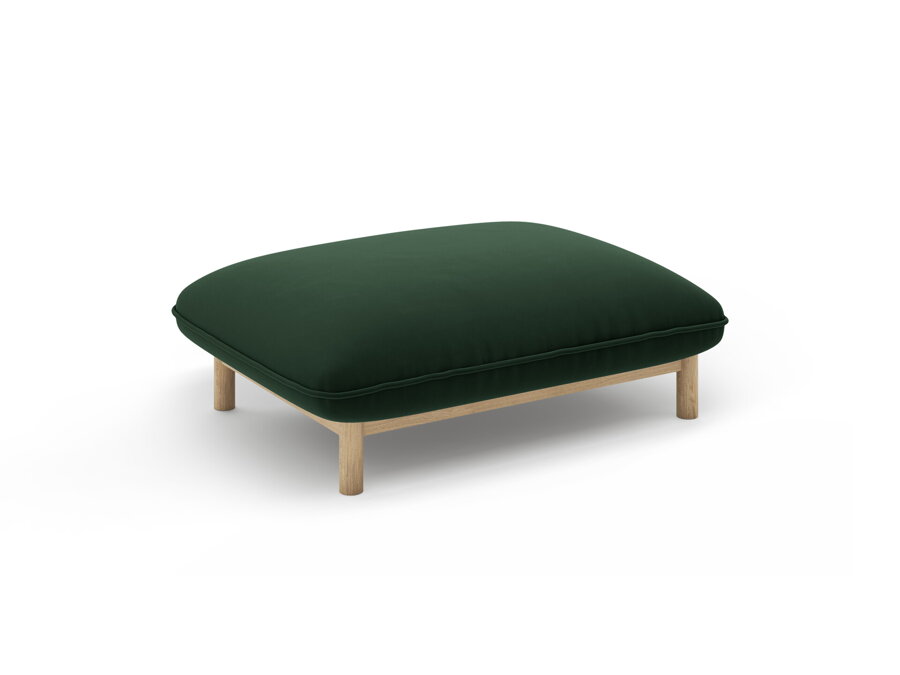 Puf Ada v čalúnení tmavozelenej farby.