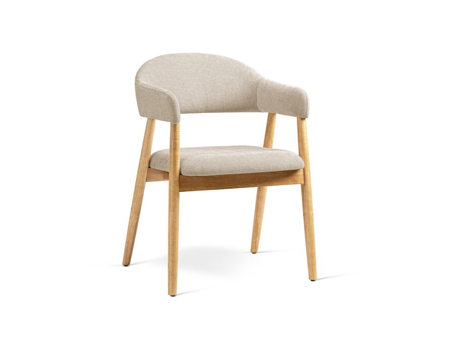 Stolička Adra čalúnená tkaninou Chenille (Rebel) v odtieni Beige.