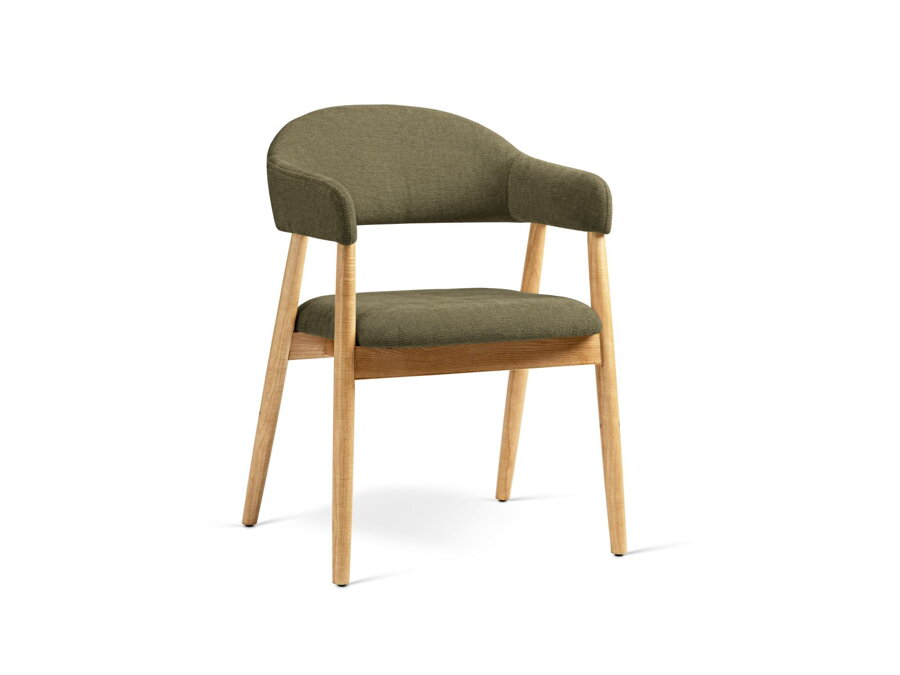 Stolička Adra čalúnená tkaninou Chenille (Rebel) v odtieni Light Green.