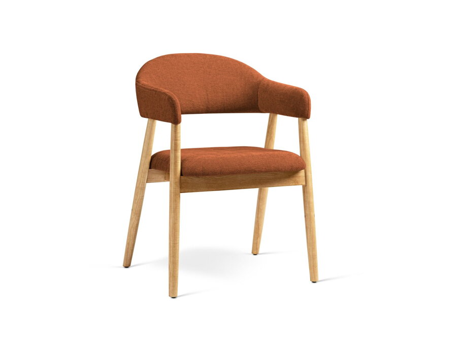 Stolička Adra čalúnená tkaninou Chenille (Rebel) v odtieni Orange.