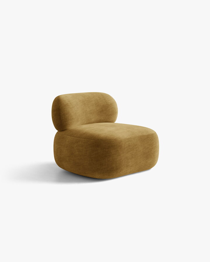 Kreslo Aura v čalúnení Chenille (Golden) vo farbe Mustard.