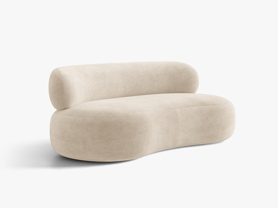 Pohovka Aura v čalúnení Chenille (Golden) vo farbe Light Beige.