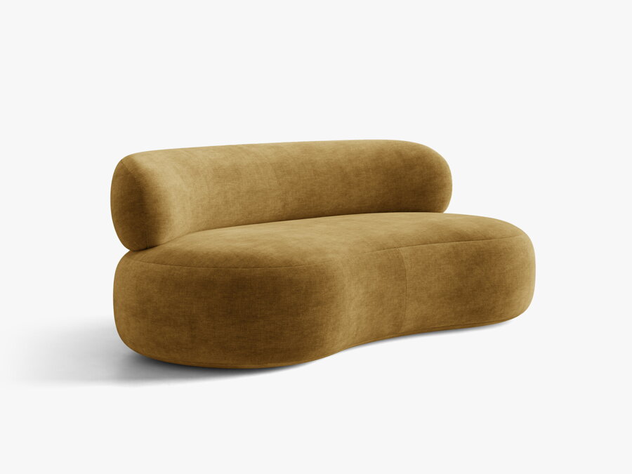 Pohovka Aura v čalúnení Chenille (Golden) vo farbe Mustard.