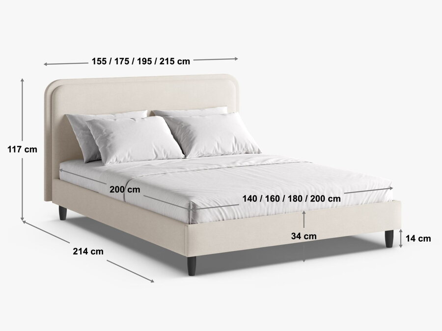 Rozmery manželskej postele Aveline.