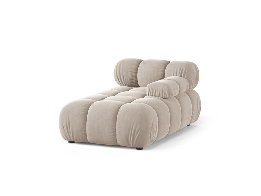 Modul Chaise longues Bellis v tmavom béžovom čalúnení.