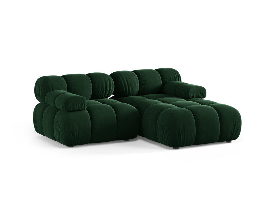 Sedačka Bellis v čalúnení Velvet (Bluvel) v tmavozelenej farbe.