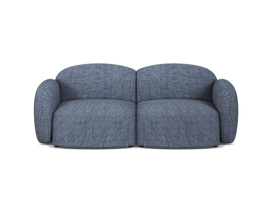 2-miestna modulárna pohovka Blair v čalúnení modrej melanž farby.