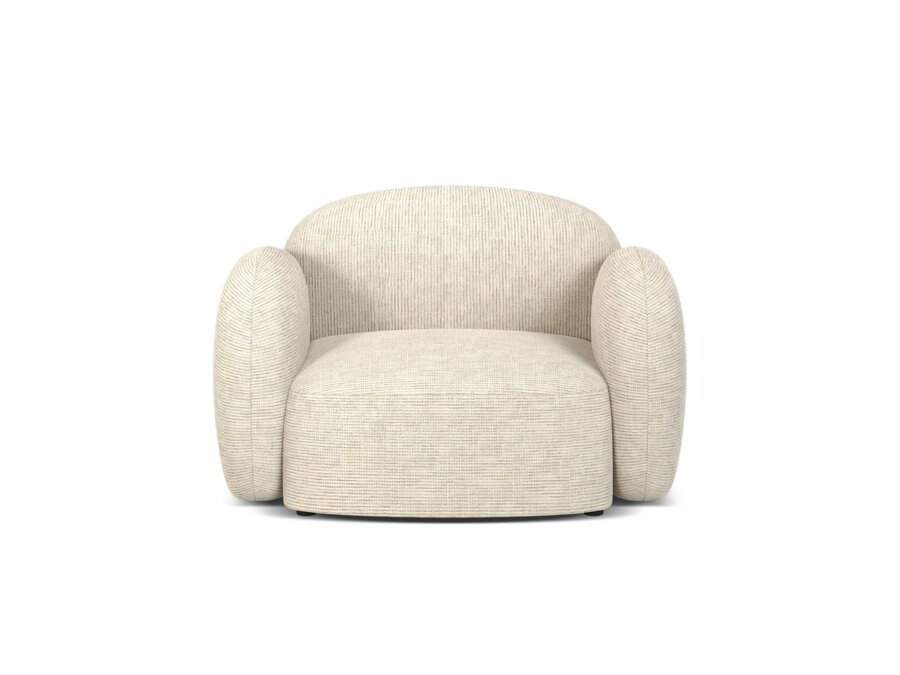 Dizajnové kreslo Blair v čalúnení svetlej béžovej farby.