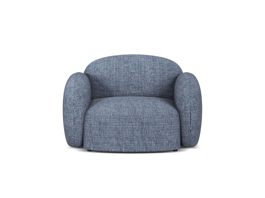 Kreslo Blair v čalúnení modrej melanž farby.