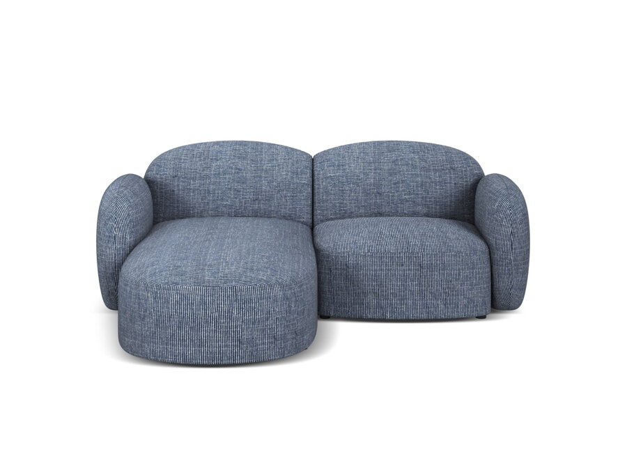 3-miestna modulárna sedačka Blair v čalúnení modrej melanž farby.