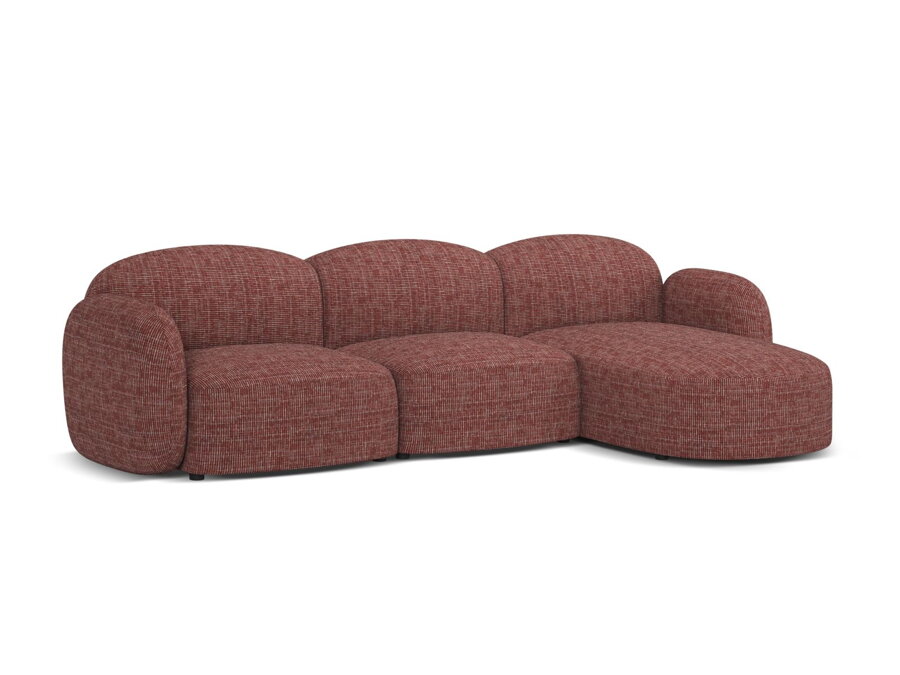 Moderná 4-miestna modulárna rohová sedačka Blair v čalúnení červenej farby.