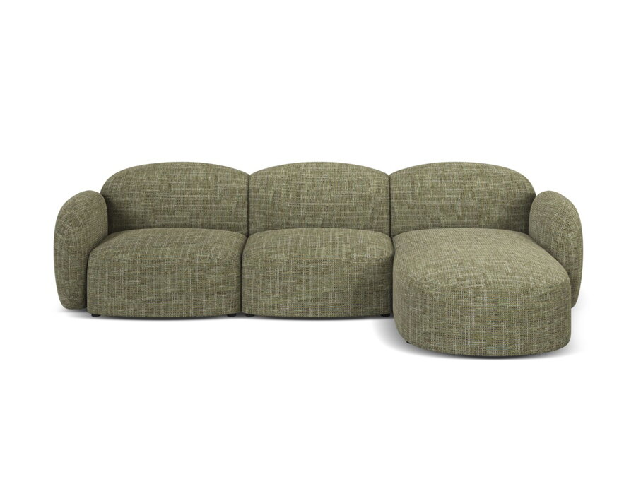 4-miestna modulárna sedačka Blair v čalúnení olivovozelenej farby.