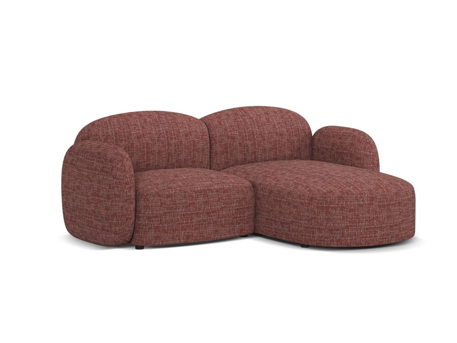 3-miestna modulárna rohová sedačka Blair v čalúnení červenej farby v orientácii s ľavým rohom.